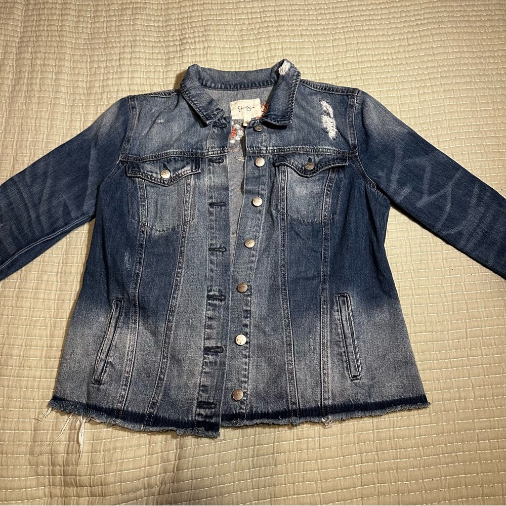 Jessica Simpson Dark and Light Blue Women Jean Jacket